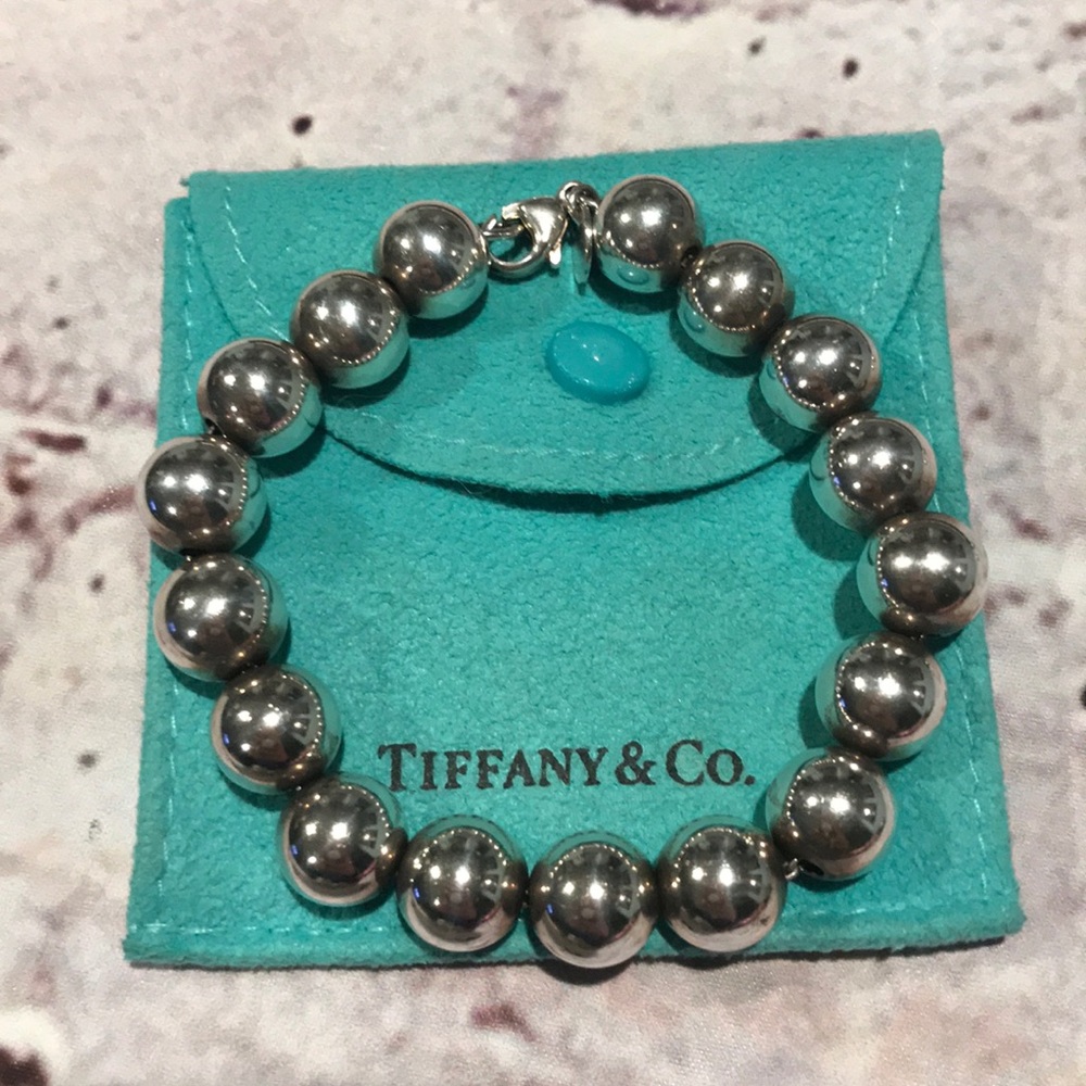 Tiffany sterling silver ball earrings and bracelet